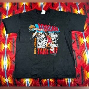 Vintage 1990 Flight 23 by Jordan Ready For Takeoff Medium Single Stitch T-Shirt